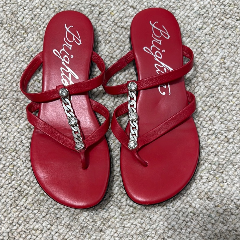 Brighton Red Sandals with Criss-Cross Straps